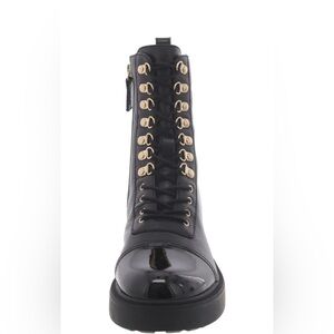 Reade Womens Leather Cap Toe Combat & Lace-Up Boots